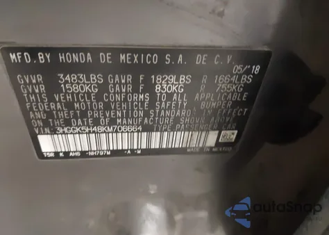 2019 Honda Fit Lx из США, поврежденный, VIN 3HGGK5H48KM706664